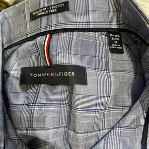 Tommy Hilfiger Men's Navy Plaid Dress Shirt